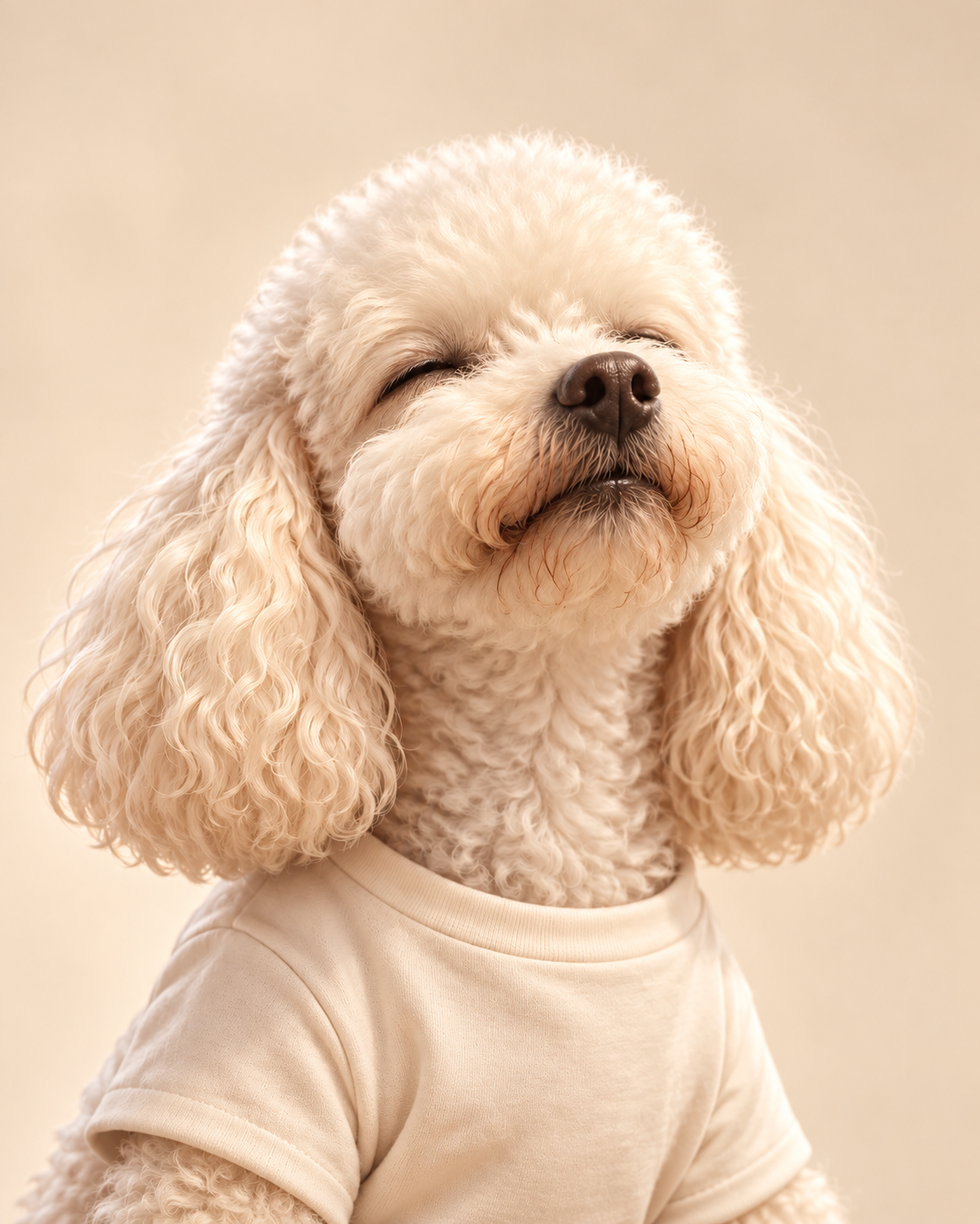 Retrato de estudio de Múnich, el perrito blanco de DOFFLE